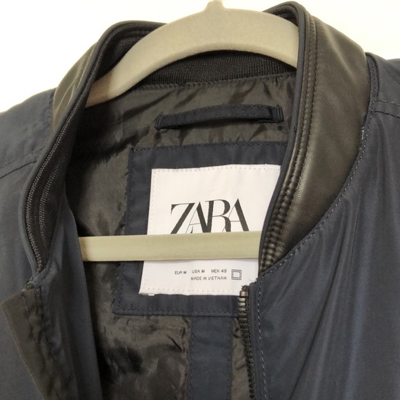 Mens black Zara varsity style jacket - Picture 2 of 7